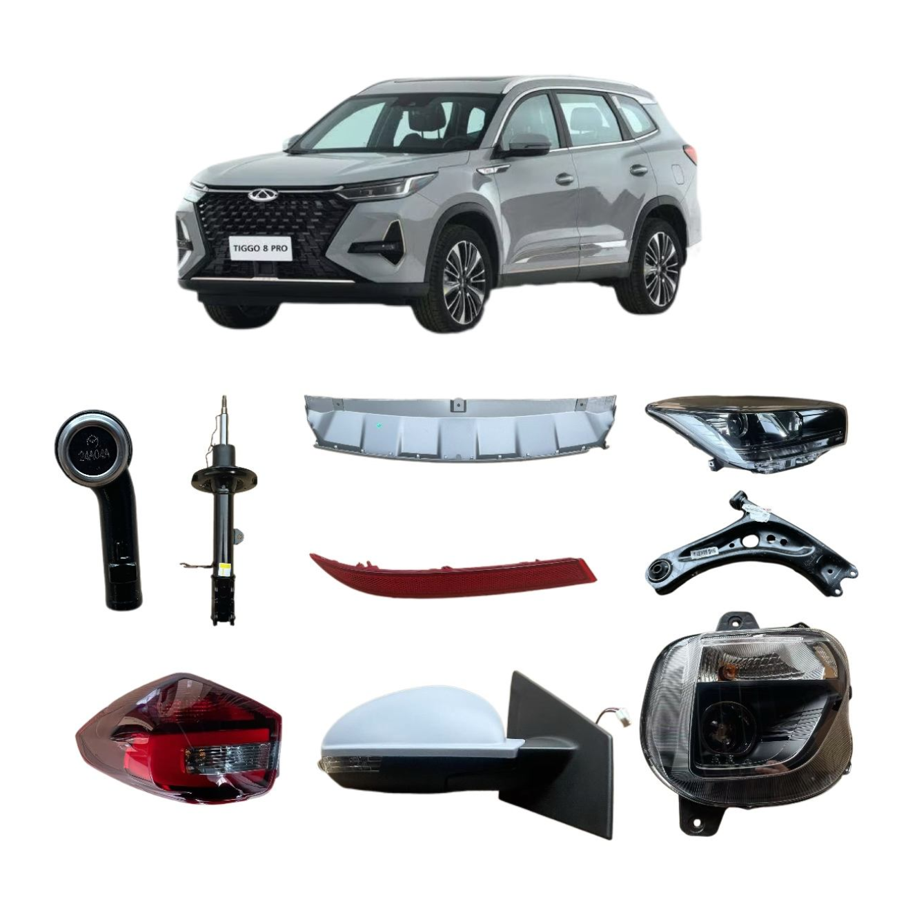 Chery Tiggo 8 Pro Plus Headlight Bumper Tail Lamp Fender Wholesale Original Aftermarket Car Auto Parts Body Panels